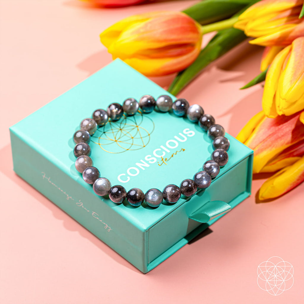 The Empath’s Cord Cutter – Black Moonstone Bracelet