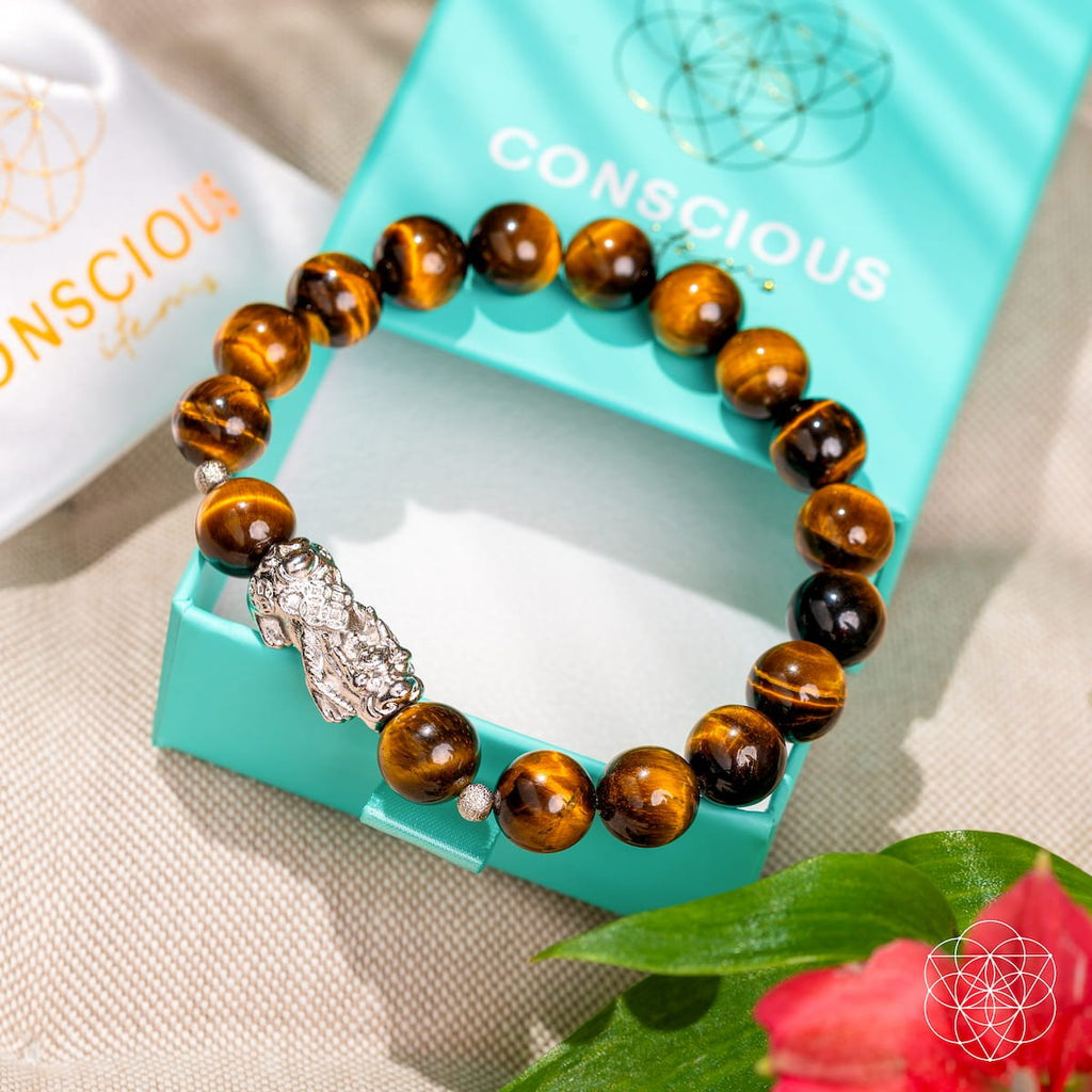 Fortune Flows - Tiger’s Eye & Pixiu Bracelet